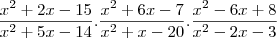 \frac{x^2+2x-15}{x^2+5x-14}.\frac{x^2+6x-7}{x^2+x-20}.\frac{x^2-6x+8}{x^2-2x-3}