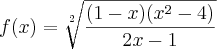 f(x)= \sqrt[2]{\frac{(1-x)({x}^{2}-4)}{2x-1}}