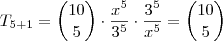 T_{5+1}=\dbinom{10}{5}\cdot\dfrac{x^5}{3^5}\cdot\dfrac{3^5}{x^5}=\dbinom{10}{5} T_{5+1}=\dbinom{10}{5}\cdot\dfrac{x^5}{3^5}\cdot\dfrac{3^5}{x^5}=\dbinom{10}{5}