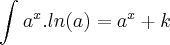 \int_{}^{}{a}^{x}.ln(a)={a}^{x}+k