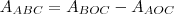 A_{ABC}  =   A_{BOC}  -   A_{AOC}