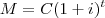 M=C(1+i)^t M=C(1+i)^t