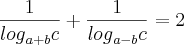 \frac{1}{{log}_{a+b}c}+\frac{1}{{log}_{a-b}c}=2