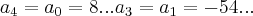{a}_{4}={a}_{0}=8...{a}_{3}={a}_{1}=-54... {a}_{4}={a}_{0}=8...{a}_{3}={a}_{1}=-54...