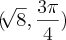 (\sqrt[]{8},\frac{3\pi}{4})