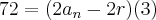 72=(2{a}_{n}-2r)(3)