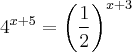 {4}^{x+5}=\left( {\frac{1}{2}} \right)^{x+3}