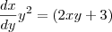 \frac{dx}{dy}y^2=(2xy+3)