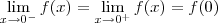 \lim_{x\to 0^-} f(x) = \lim_{x\to 0^+} f(x) = f(0) \lim_{x\to 0^-} f(x) = \lim_{x\to 0^+} f(x) = f(0)