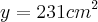 y={231cm}^{2}