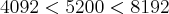 4092<5200<8192 4092<5200<8192