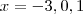 x=-3,0,1 x=-3,0,1