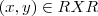 (x, y) \in RXR