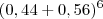 (0,44 + 0,56)^6 (0,44 + 0,56)^6