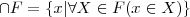 \cap F= \left \{x| \forall X \in F(x \in X ) \right \} \cap F= \left \{x| \forall X \in F(x \in X ) \right \}
