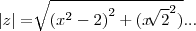 \left|z \right|=\sqrt[]{{({x}^{2}-2)}^{2}+({x\sqrt[]{2}}^{2})}...