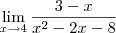 \lim_{ x \to 4}\frac{3-x}{x^2-2x-8}