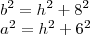 \\b^2=h^2+8^2\\a^2=h^2+6^2