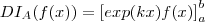 D I_A(f(x)) = \left[exp(kx) f(x)\right]_{a}^b