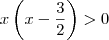 x\left(x-\frac{3}{2}\right)>0 x\left(x-\frac{3}{2}\right)>0