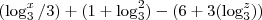 (\log_{3}^{x}/3)+(1+\log_{3}^{2})-(6+3(\log_{3}^{z}))