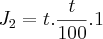 J_2 = t . \frac{t}{100} . 1