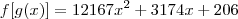f[g(x)]=12167x^2+3174x+206