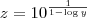 z=10^\frac{1}{1-\log y} z=10^\frac{1}{1-\log y}