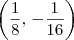 \left(\frac{1}{8},\, -\frac{1}{16}\right) \left(\frac{1}{8},\, -\frac{1}{16}\right)