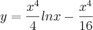 y = \frac{x{}^{4}}{4}lnx - \frac{x{}^{4}}{16}