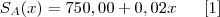 {S}_{A}(x) = 750,00 + 0,02x \;\;\;\;\;\;[1]