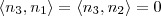 \langle n_3, n_1 \rangle = \langle n_3, n_2 \rangle = 0 \langle n_3, n_1 \rangle = \langle n_3, n_2 \rangle = 0