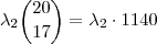 \lambda_2 \binom{20}{17}  = \lambda_2 \cdot 1140