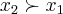 {x}_{2}\succ {x}_{1} {x}_{2}\succ {x}_{1}