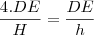 \frac{4.DE}{H}=\frac{DE}{h}