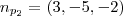 n_{p_2} = (3,-5,-2) n_{p_2} = (3,-5,-2)