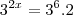 3^{2x}=3^{6}.2