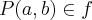 P(a,b)\in f