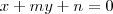 x+my+n=0 x+my+n=0