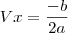 Vx = \frac{-b}{2a}