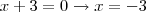 x+3=0 \rightarrow x=-3
