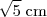 \sqrt{5} \; \text{cm} \sqrt{5} \; \text{cm}