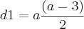 d1 = a \frac{(a - 3)}{2} d1 = a \frac{(a - 3)}{2}
