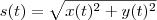 s(t)=\sqrt{x(t)^2+y(t)^2} s(t)=\sqrt{x(t)^2+y(t)^2}