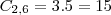 C_{2,6}=3.5=15