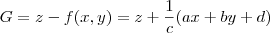G=z-f(x,y)=z+\frac{1}{c}(ax+by+d)