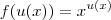 f(u(x)) = x^{u(x)}