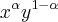 {x}^{\alpha} {y}^{1-\alpha} {x}^{\alpha} {y}^{1-\alpha}