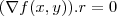 (\nabla f(x,y)).r=0 (\nabla f(x,y)).r=0