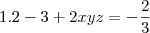 1.2-3+2xyz=-\frac{2}{3}